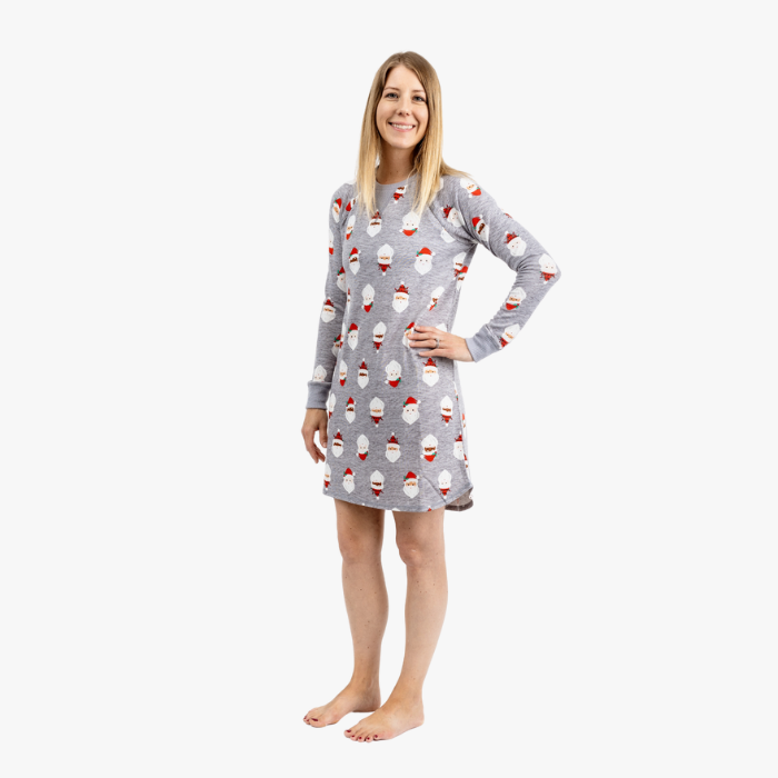 The Black Sheep Fam Gray Santa Women's Sleep Shirt - Regular Size
