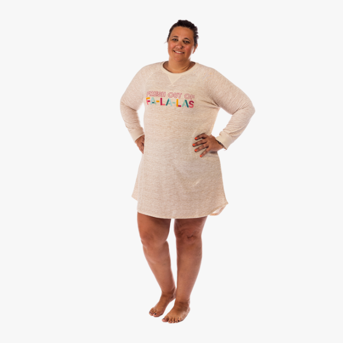 The Black Sheep Fam Oatmeal FALALA Women's Sleep Shirt - Plus Size