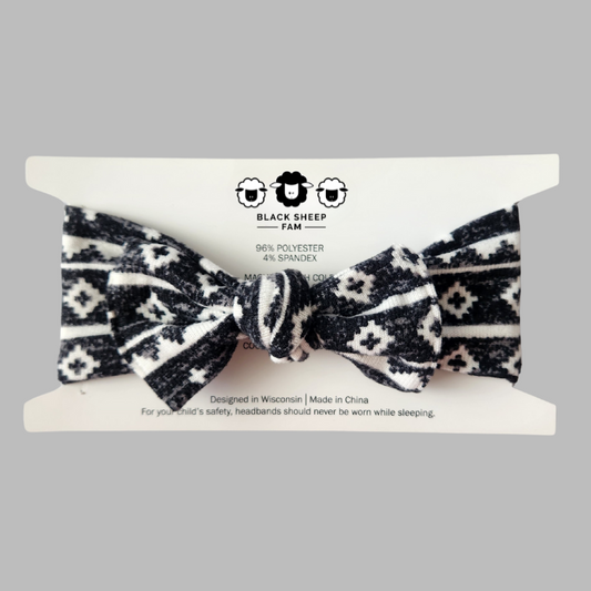 Bow Headband - Baby It's Cold Outside Fair Isle