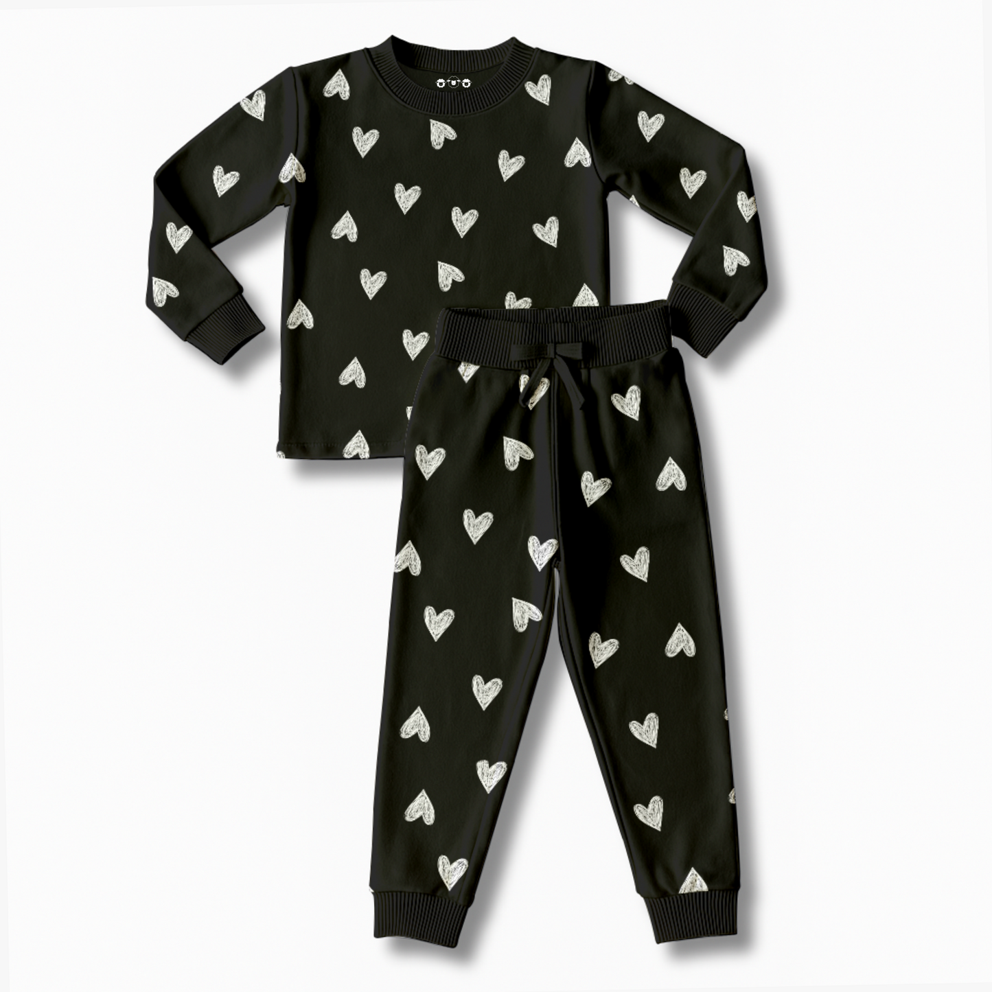 Baby PJ Set - Black Heart