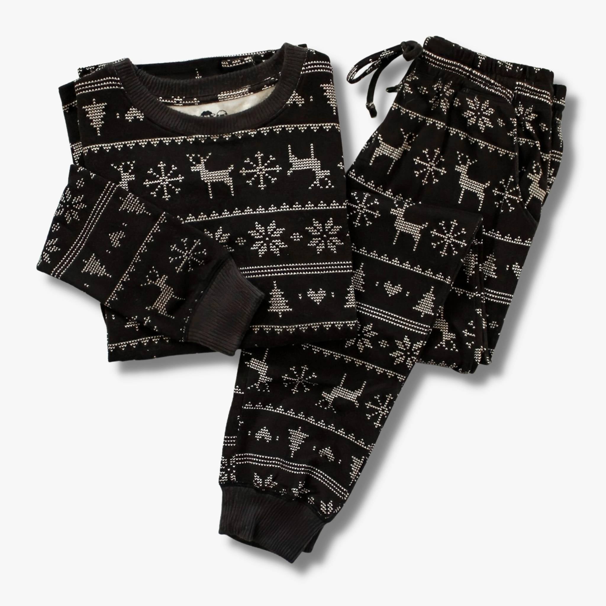 Women’s Jogger Pajama Set - Black Fair Isle