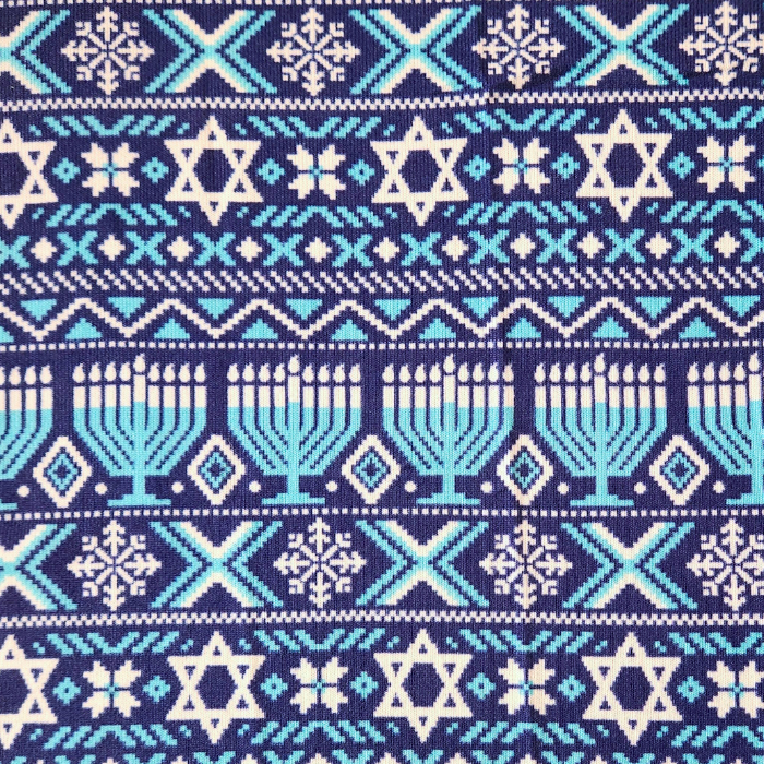 Bow Headband - Hanukkah Festival of Lights Fair Isle