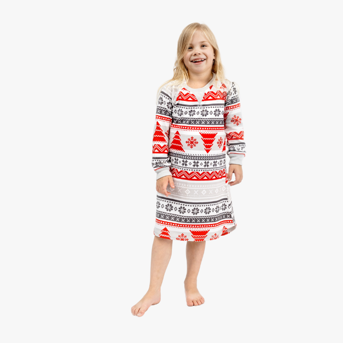 The Black Sheep Fam Nordic Fair Isle Girls' Sleep Shirt