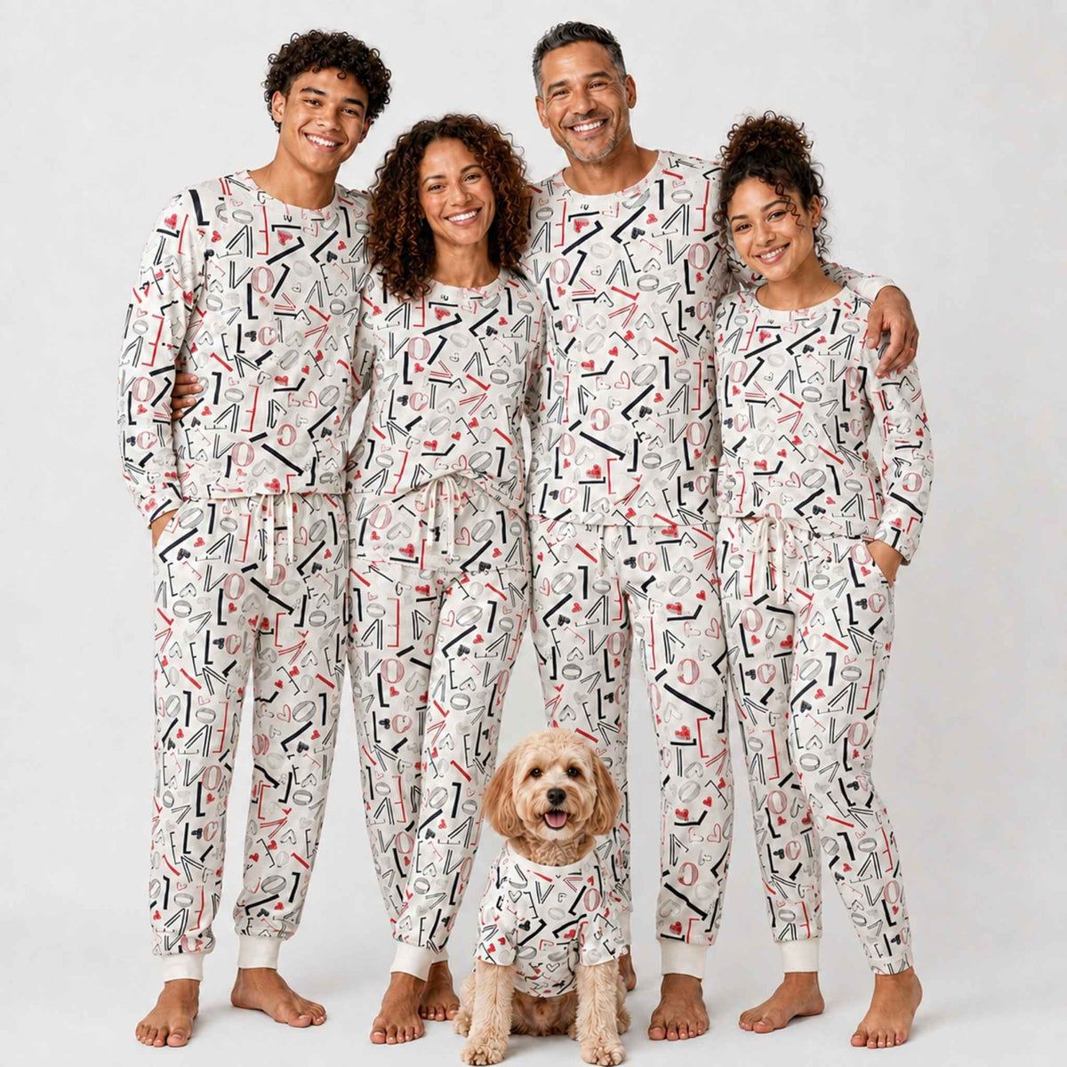 Men's Jogger Pajama Set - White Love