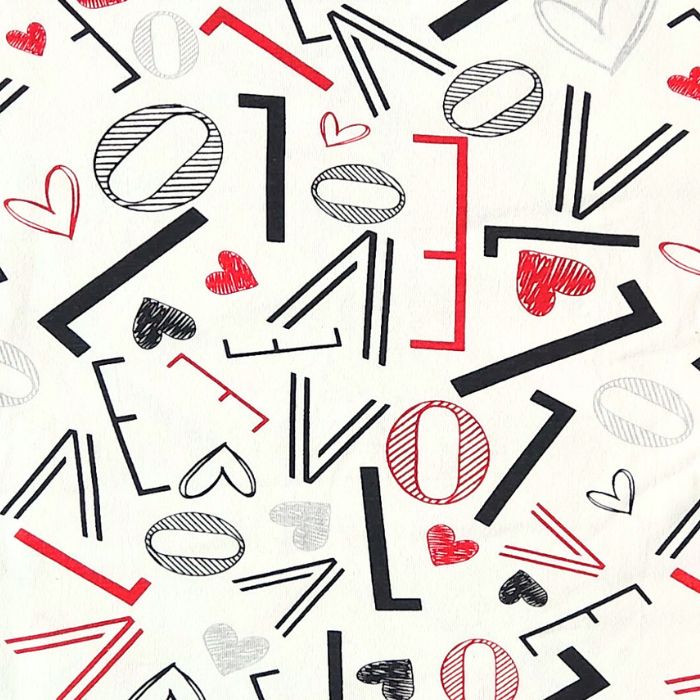 White Love pajama print