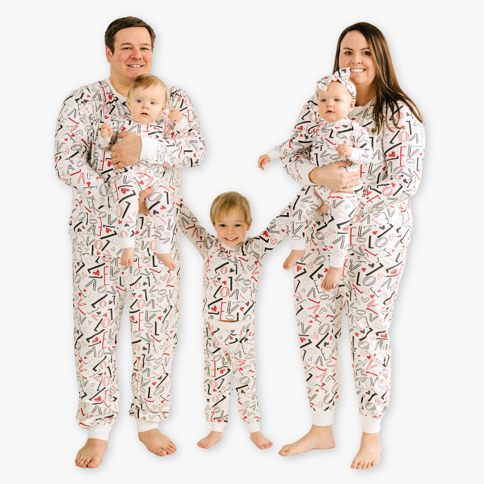 Kids' Unisex Jogger Pajama Set - White Love