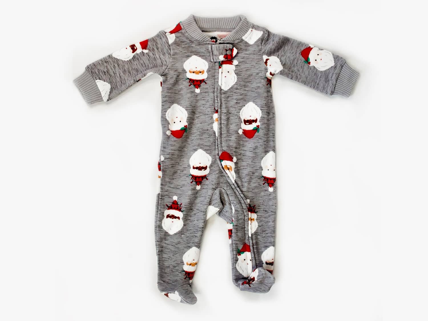 Kids’ Unisex Jogger Pajama Set - Gray Santa