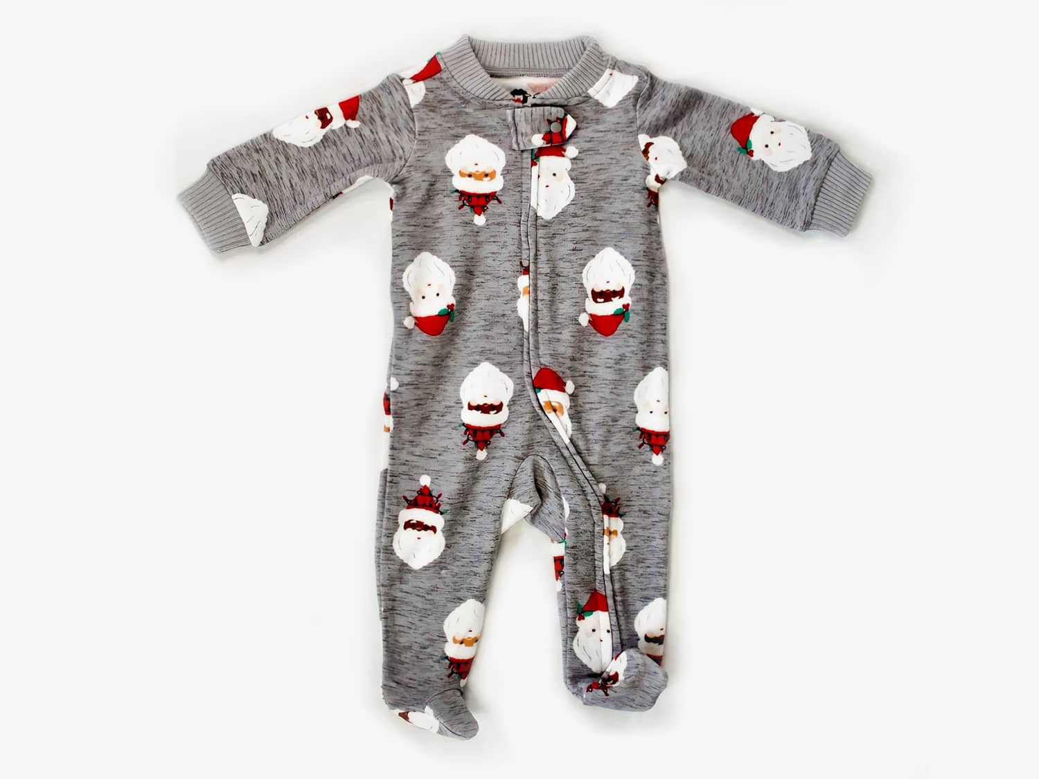 Baby Onesie Gray Santa – Black Sheep Fam