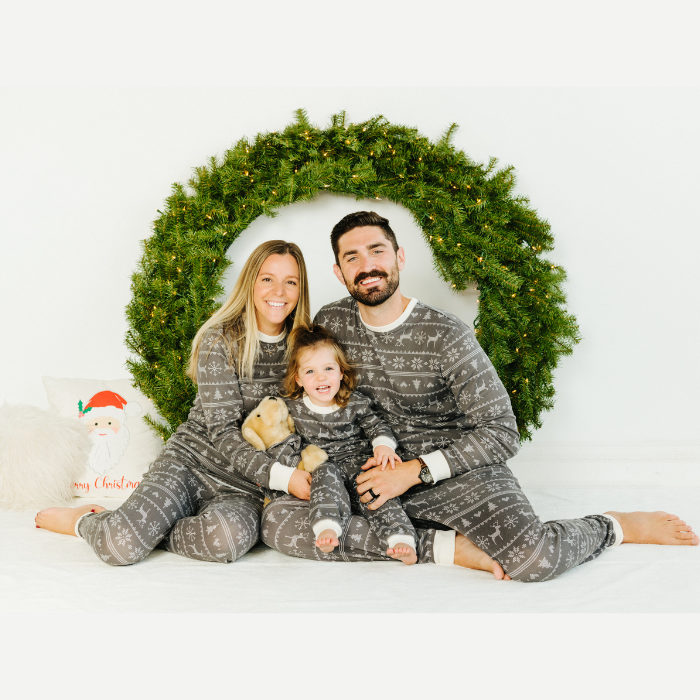 Kids’ Unisex Jogger Pajama Set - Gray Fair Isle