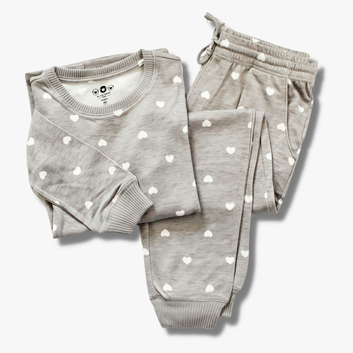 Men’s Jogger Pajama Set - Gray Hearts