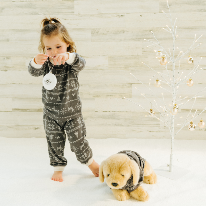 Kids’ Unisex Jogger Pajama Set - Gray Fair Isle