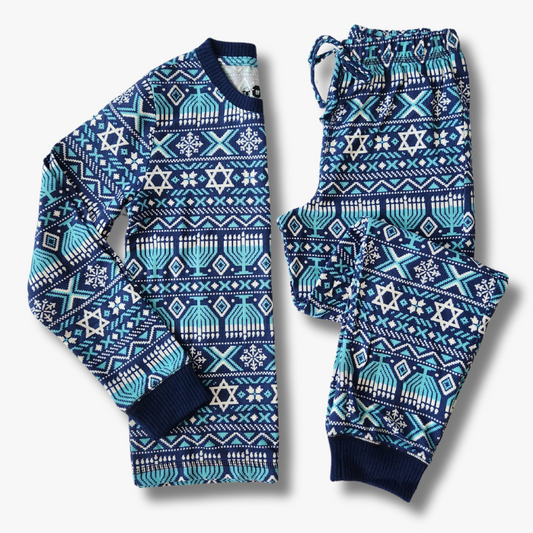 Kids' Unisex Jogger Pajama Set - Festival of Lights Fair Isle