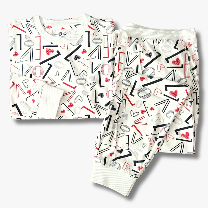 Men's Jogger Pajama Set - White Love – Black Sheep Fam