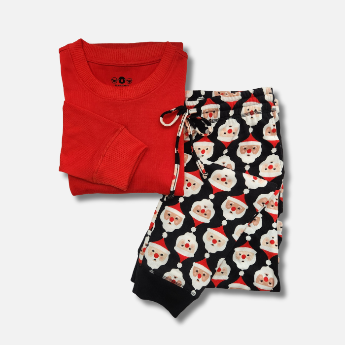 Women s Jogger Pajama Set Jolly Santa Black Sheep Fam