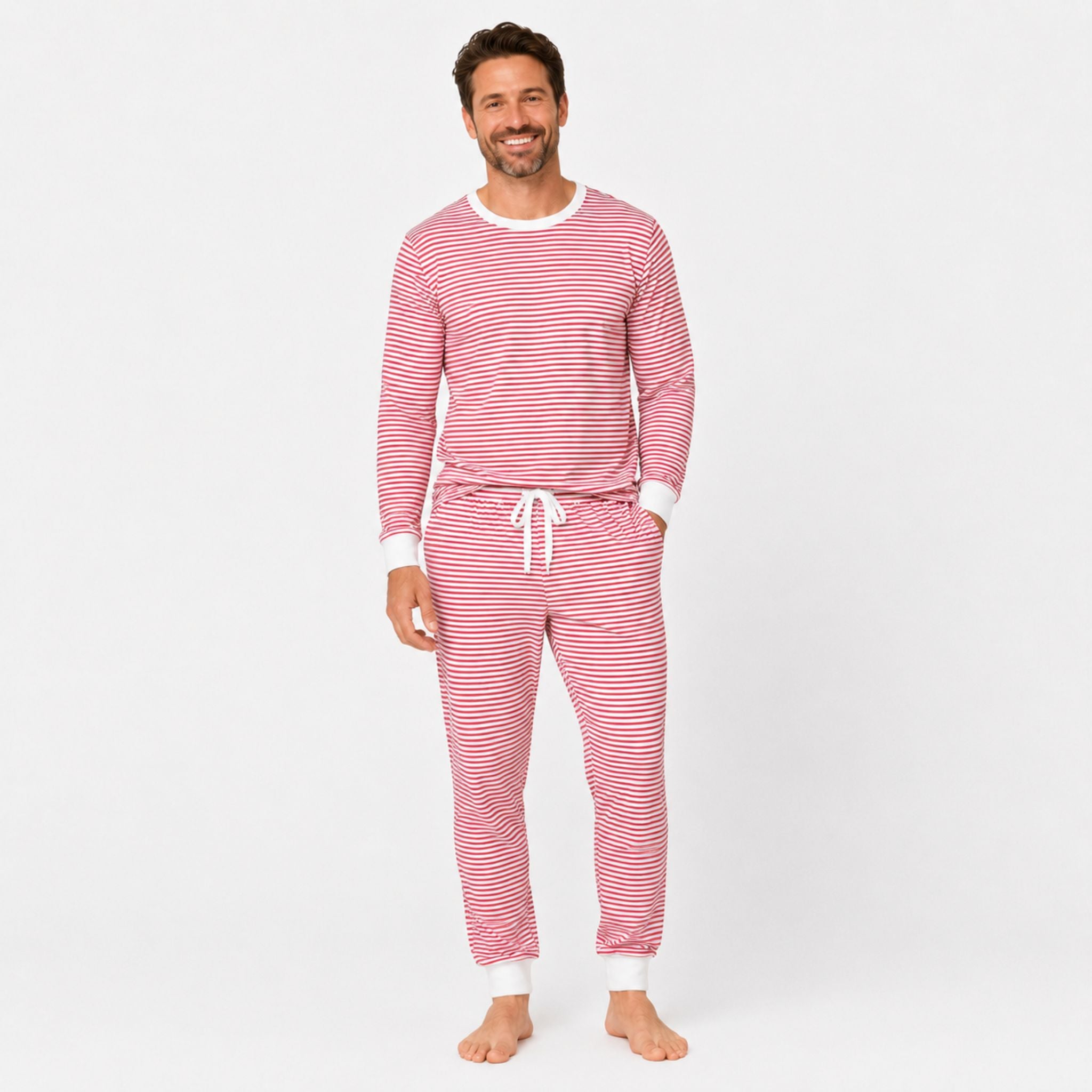 Men's Jogger Pajama Set - Cozy Stripe