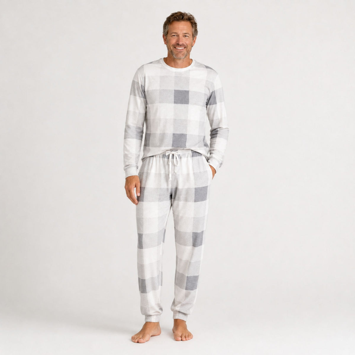 Men’s Jogger Pajama Set - Fireside Plaid