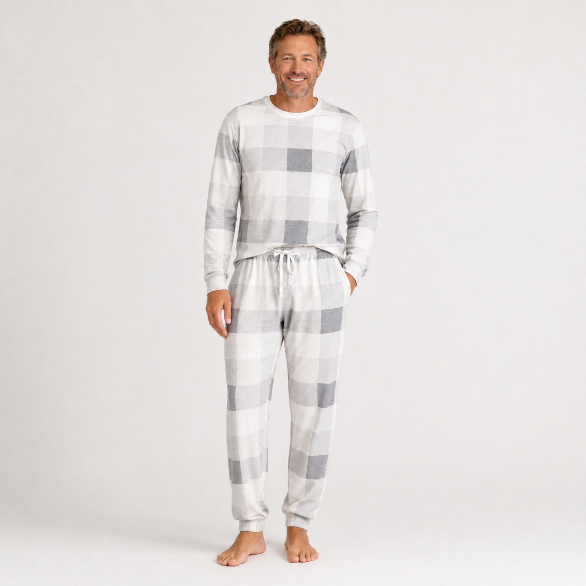 Men's Jogger Pajama Set - Fireside Plaid