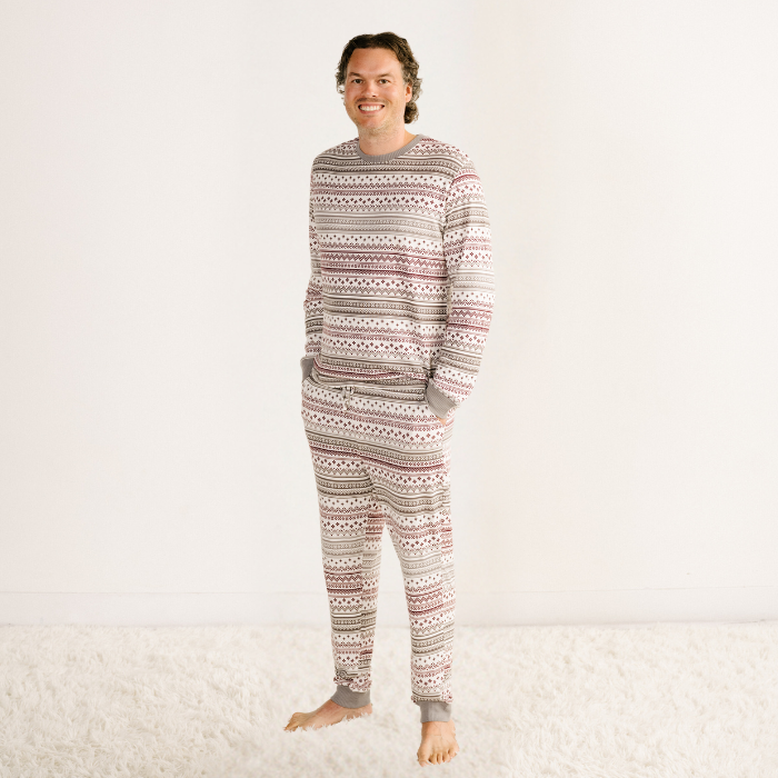 Men's Jogger Pajama Set  - Sugar Plum Fair Isle