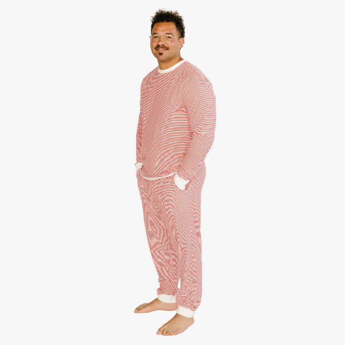 Men's Jogger Pajama Set - Cozy Stripe