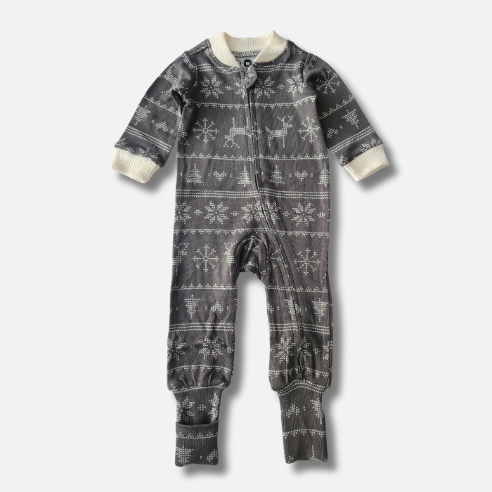 Baby Onesie - Gray Fair Isle
