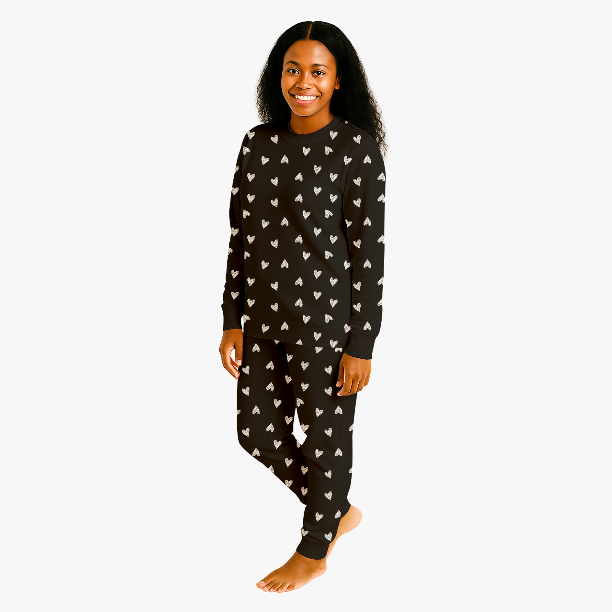Women's Jogger Pajama Set - Black Heart