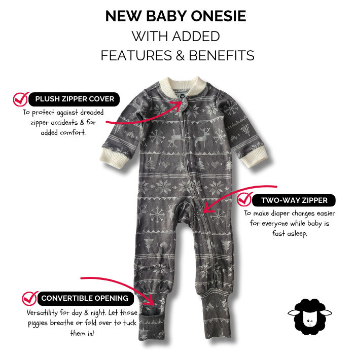Baby Onesie - Gray Fair Isle