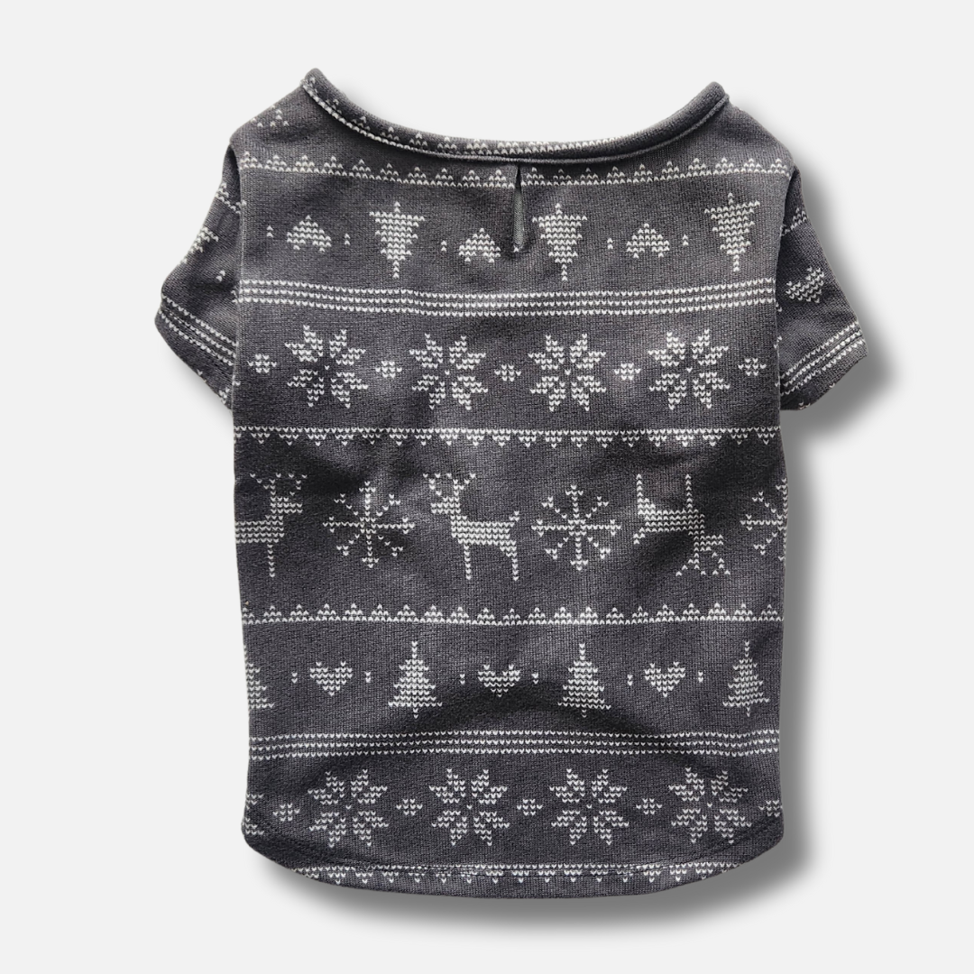 Pet T-Shirt - Gray Fair Isle