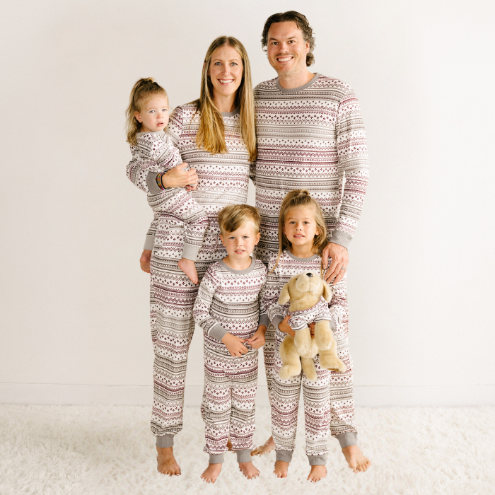 Kids' Unisex Jogger Pajama Set - Sugar Plum Fair Isle