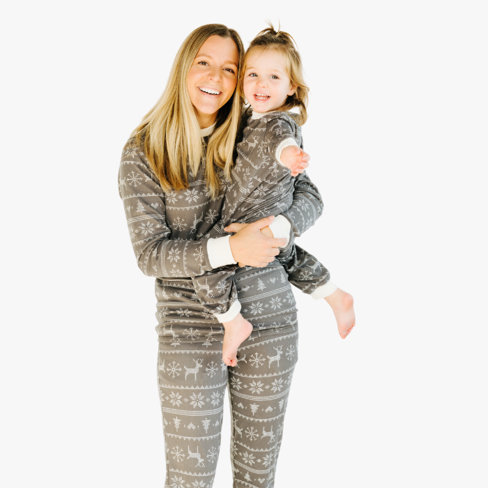 Women’s Jogger Pajama Set - Gray Fair Isle