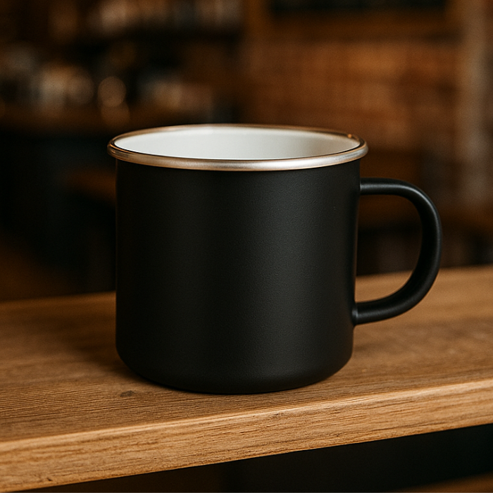black campfire mug