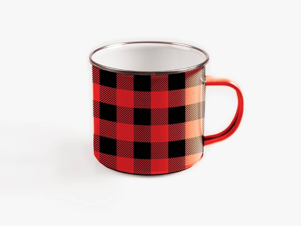 Black and Red Buffalo plaid Campfire Mug