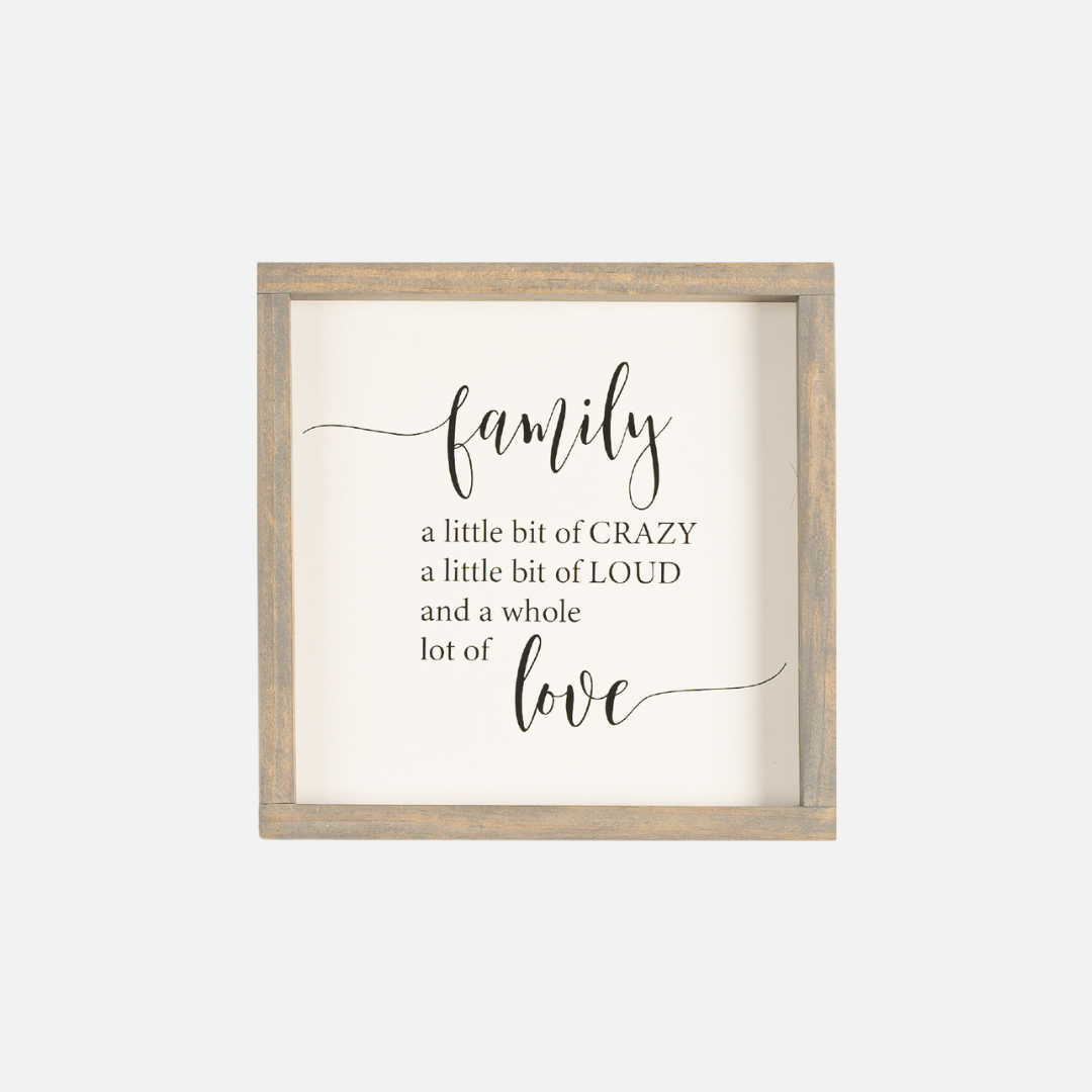 Framed Family is sign in gray