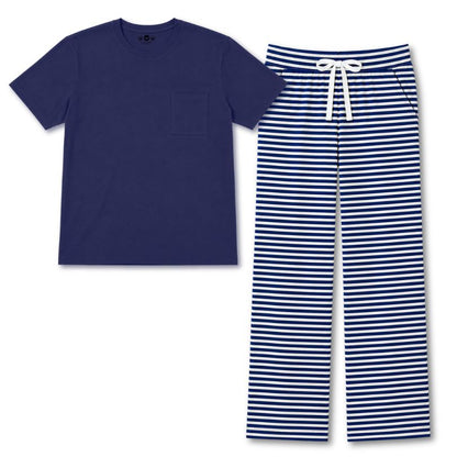 The Whole Crew Cotton Pajama Sets - Midnight Sail