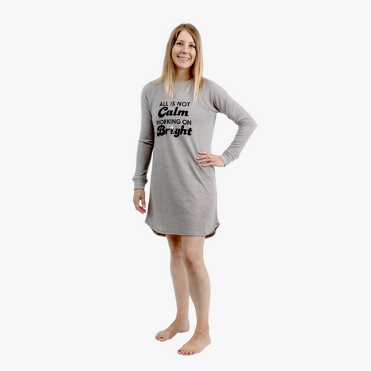 The Black Sheep Fam Gray Calm Women's Sleep Shirt - Regular Size
