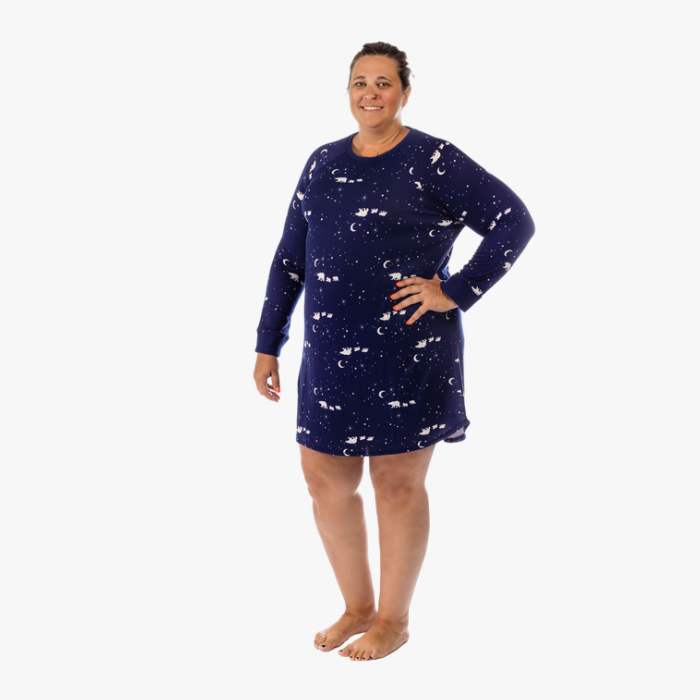 The Black Sheep Fam Navy Bear Women's Sleep Shirt - Plus Size