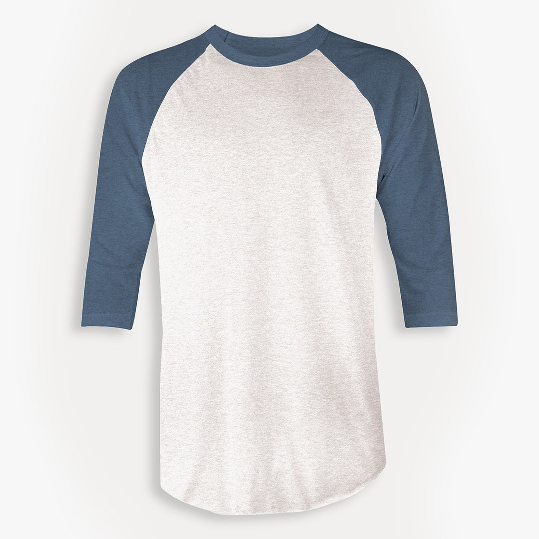 Black Sheep Fam Raglan shirt indigo and white