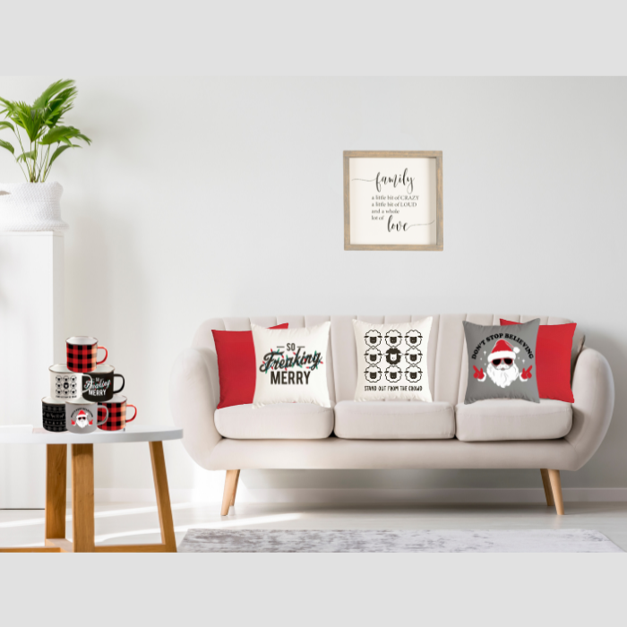Throw Pillow Cover - So Freaking Merry