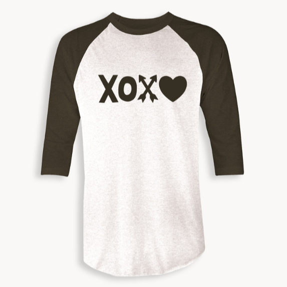 Black Sheep Fam Raglan shirt XOXO with heart