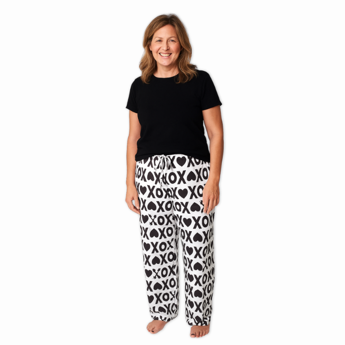 Adults’ Unisex Lounge Pants - White XOXO