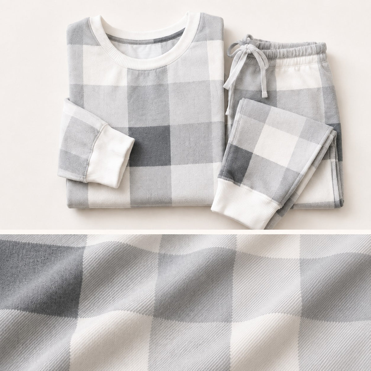 Cozy Cotton pajama fabric, close up