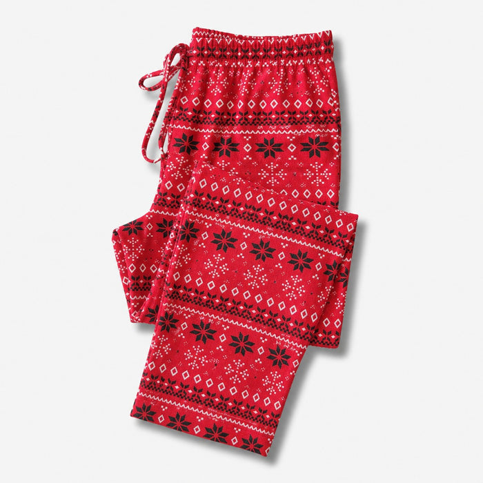 Adults’ Unisex Lounge Pants - Red Fair Isle