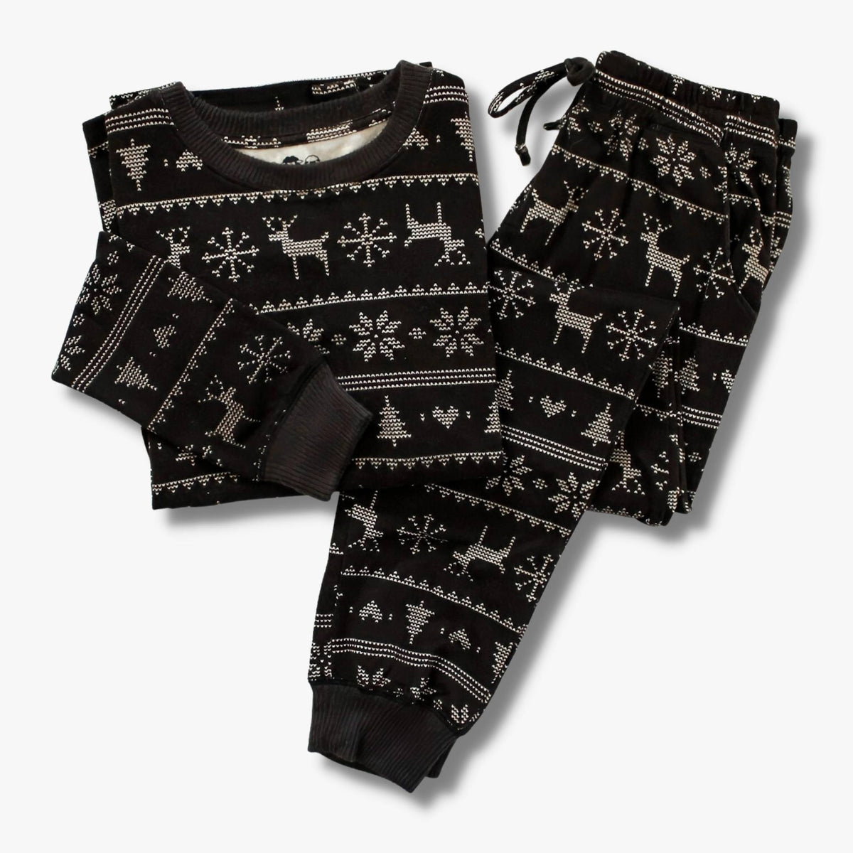 Women’s Jogger Pajama Set - Black Fair Isle