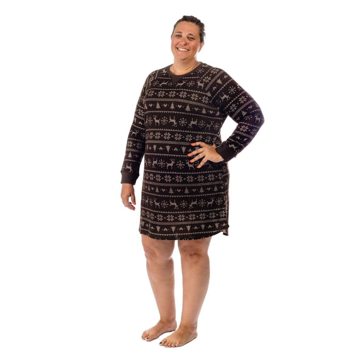 Women’s Sleepshirt - Black Fair Isle