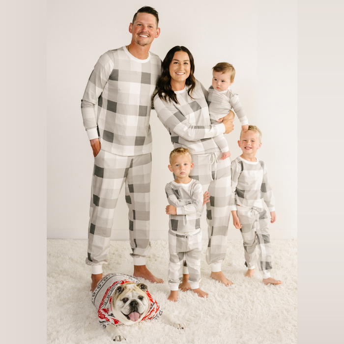 Kids' Unisex Jogger Pajama Set - Fireside Plaid