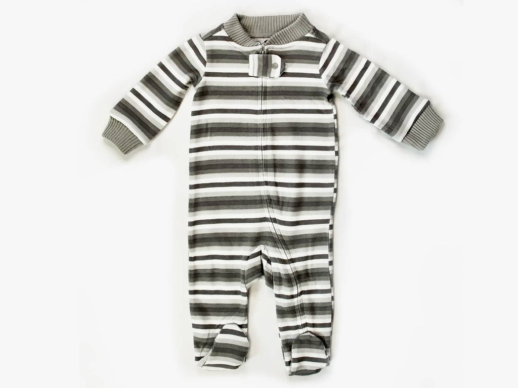 The Black Sheep Fam Gray Stripe Baby Onesie