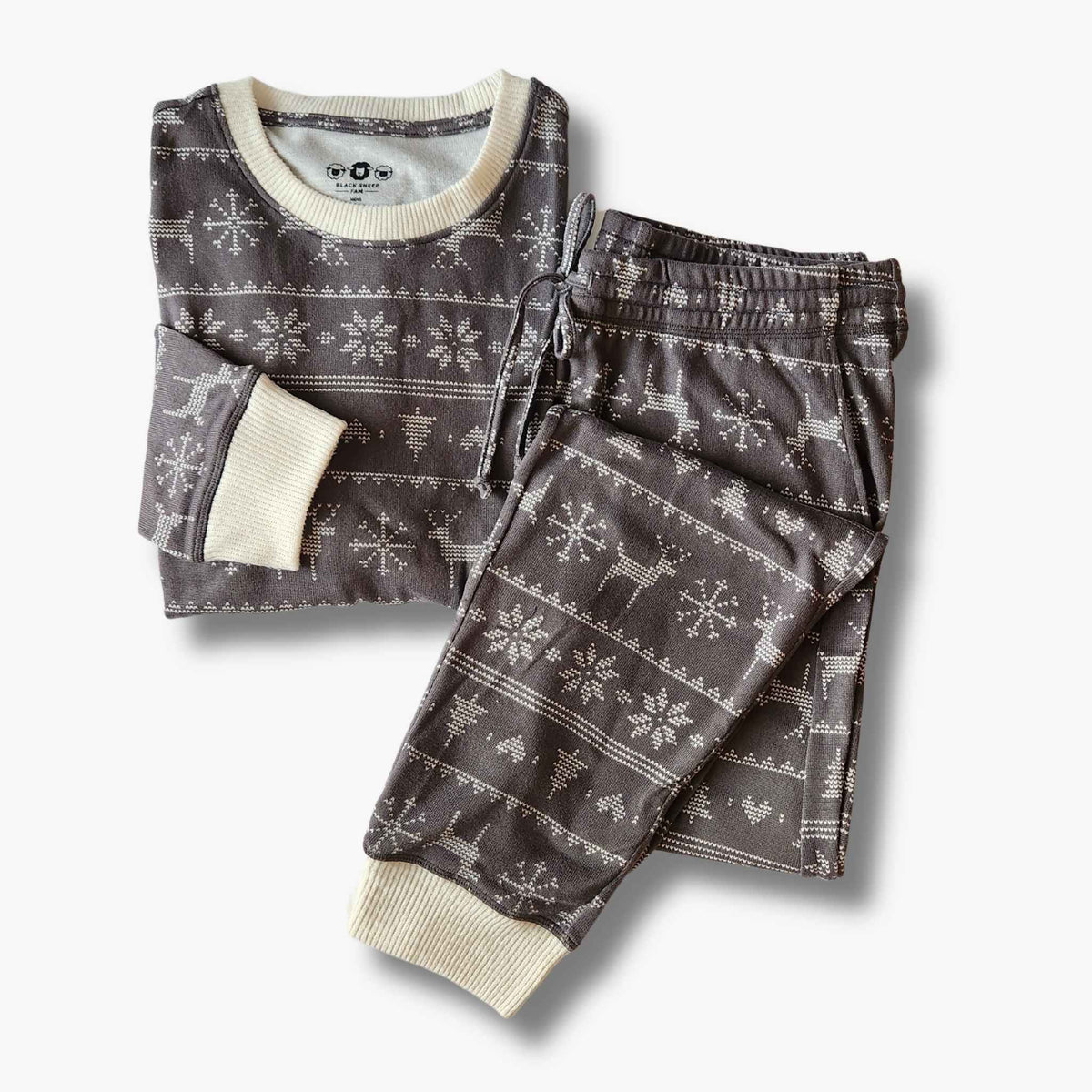 Women’s Jogger Pajama Set - Gray Fair Isle