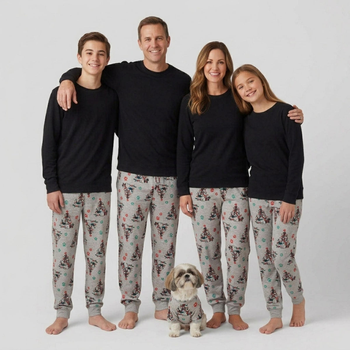 Women’s Jogger Pajama Set - Gray Pets