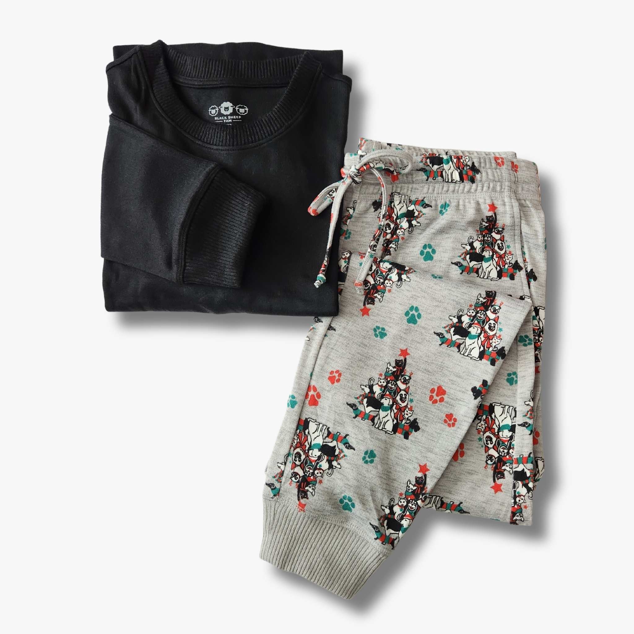 Women’s Jogger Pajama Set - Gray Pets