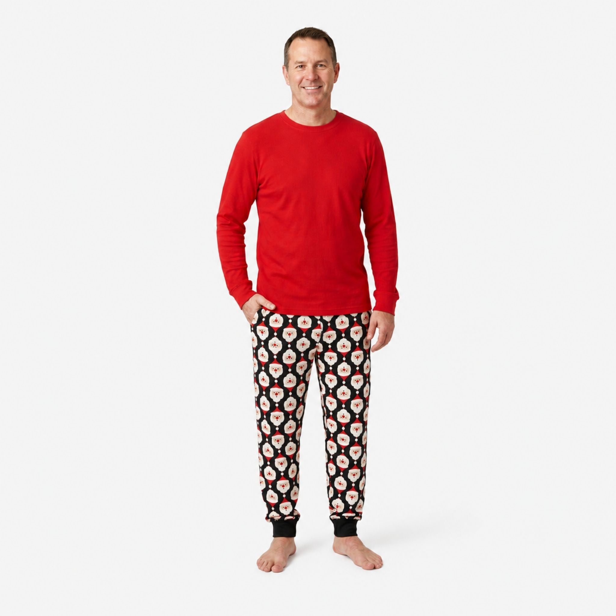 Men’s Jogger Pajama Set - Jolly Santa