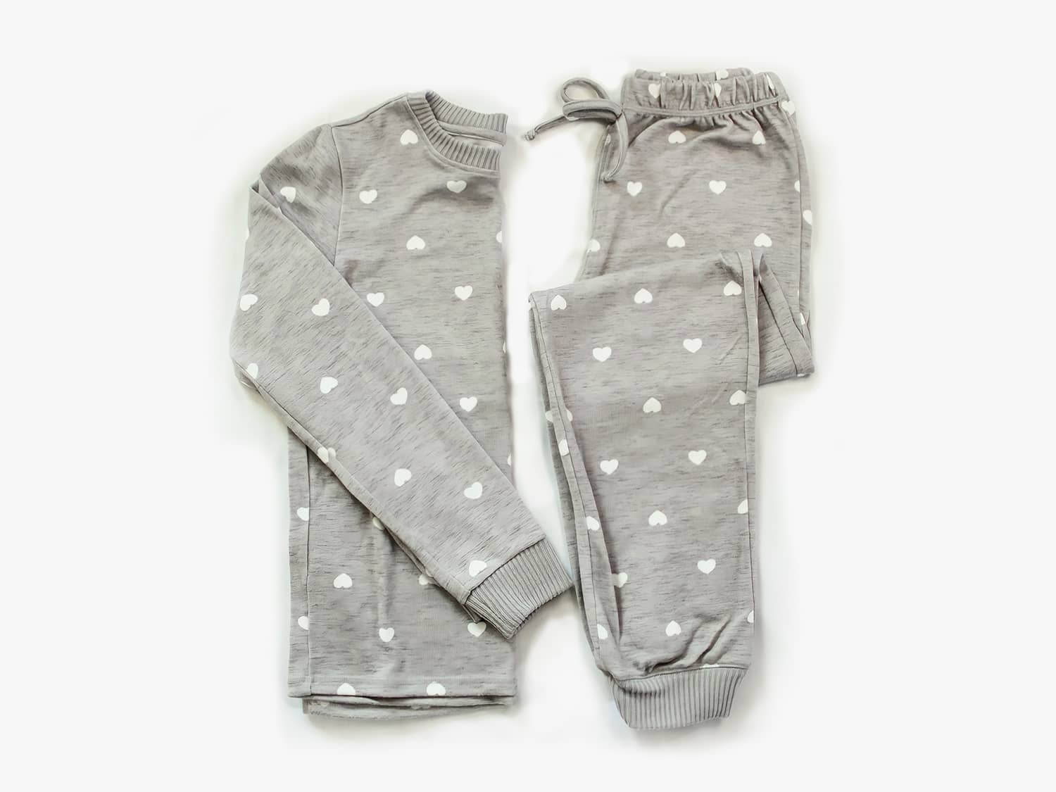 The Black Sheep Fam Kids' Gray Hearts Pajama Set